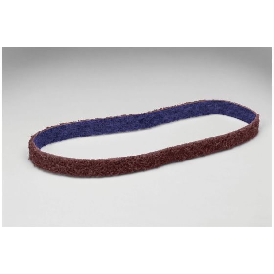 3M Scotch-Brite™ 64458 DF-BL Series Non-Woven Durable Flex Belt, 1/2 in W x 18 in L, Medium Grade, Maroon - part 64458