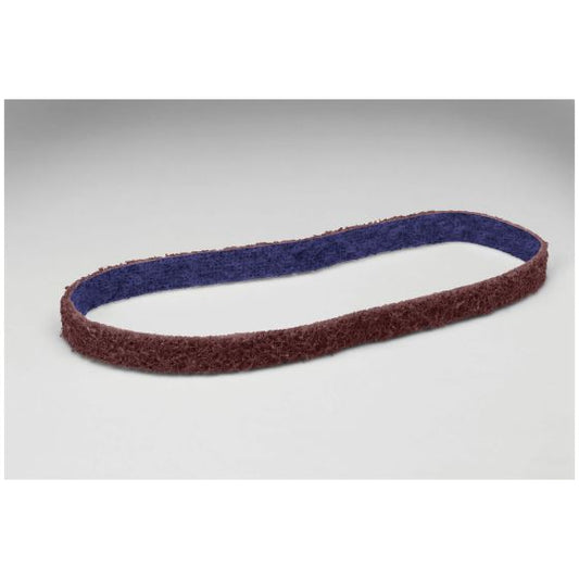 3M Scotch-Brite™ 64458 DF-BL Series Non-Woven Durable Flex Belt, 1/2 in W x 18 in L, Medium Grade, Maroon - part 64458