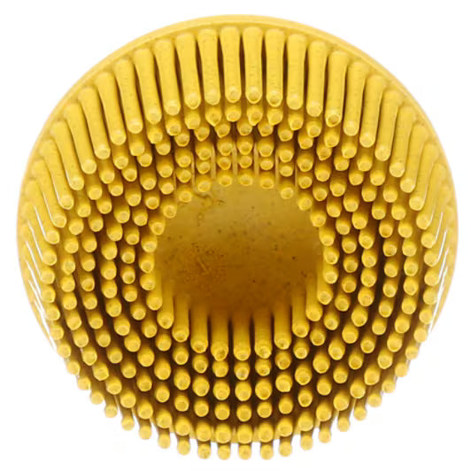 Scotch-Brite™ Roloc™ Bristle Disc, RD-ZB, 07525, 80, TR, Yellow, 2 in x 5/8 in, Tapered, 10/Carton, 40 ea/Case