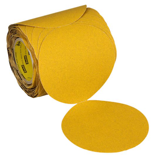 3M™ Stikit™ Gold Abrasive Disc Roll 09311, 80D, 6 in (150 mm), No Hole, 100 Discs/Roll 6 Rolls/Case