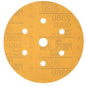 3M 01079 236U Series Dust Free Abrasive Disc, 6 in Dia, P180 Grit, Hook and Loop, Gold - part 01079