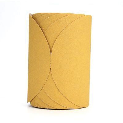 3M 01363 255L Series Abrasive Disc Roll, 6 in Dia, P80 Grit, PSA, Gold - part 01363