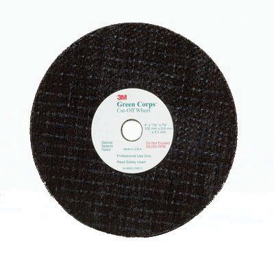 3M Green Corps™ 01991 Cut-Off Wheel, 3 in Dia x 3/16 in THK Wheel, 3/8 in Center Hole, Aluminum Oxide Abrasive - part 01991