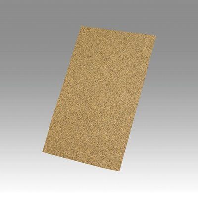 3M 02145 346U Series Paper Sheet, 3 in W x 8 in L, 80 Grit, Medium Grade, Aluminum Oxide Abrasive, Gold, Dry - part 02145