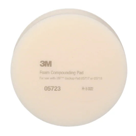 3M™ Foam Compounding Pad, 05723, Single Sided, Flat Back, 8 in (203.2 mm), 2 pads per bag, 12 bags per case