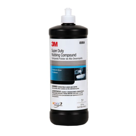 3M 05954 Super Duty Rubbing Compound, 1 qt Bottle, Brown, Liquid, Super Duty, Compound - part 05954