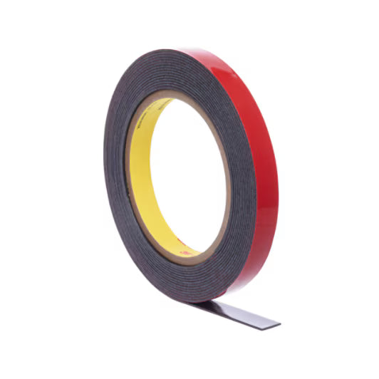 3M™ Automotive Acrylic Plus Premium Attchment Tape 06387, Black, 1.12 mm, 1/4 in x 20 yd, 12 Roll/Case