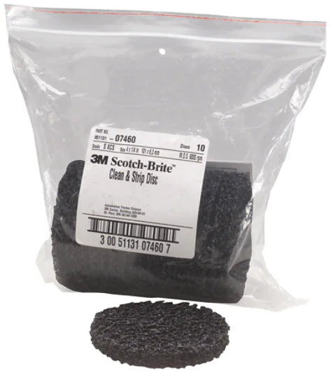 Scotch-Brite™ Clean and Strip Disc 07460, 4 in x 1/4 in, S XCS, 3 Bags/Case