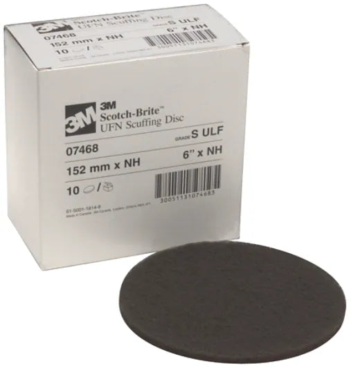 Scotch-Brite™ Scuffing Disc, 07468, SiC Ultra Fine, 6 in x NH, 10/Carton, 40 ea/Case