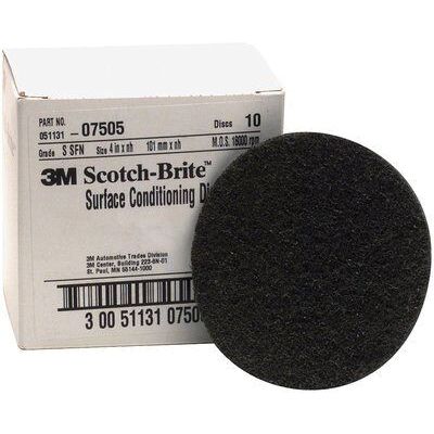 3M Scotch-Brite™ 07505 SC-DH Series No-Hole Surface Conditioning Disc, 4 in, Super Fine Grade, Silicon Carbide, Gray - part 07505