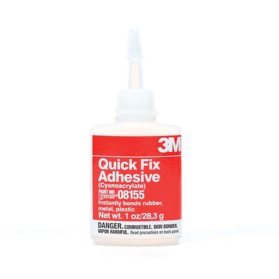 3M 08155 1-Component General Purpose Quick Fix Adhesive, 1 oz Bottle, Thin Fluid, Clear, 1 min Curing - part 08155