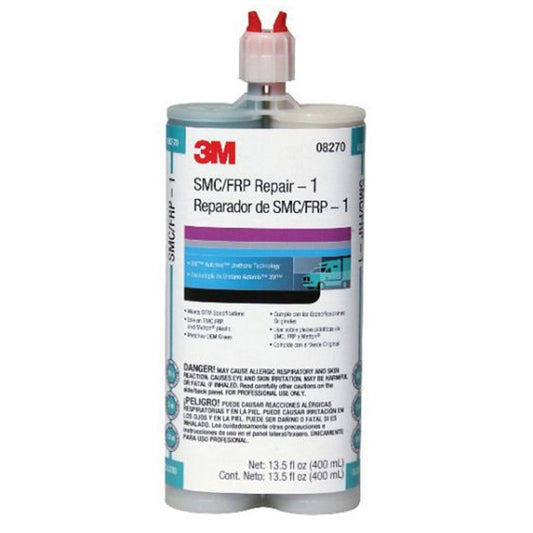 3M 08270 2-Part Repair Adhesive, 400 mL Cartridge, Liquid/Viscous, White/Dark Green, 10 min Curing - part 08270