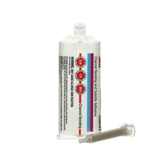 3M 08641 2-Component Channel Bonding and Sidelite Adhesive, 1.6 oz Dual Syringe Cartridge, Paste, White/Black - part 08641