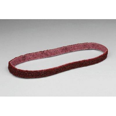 3M Scotch-Brite™ 08857 SC-BS Series Non-Woven Surface Conditioning Belt, 1/2 in W x 18 in L, Medium Grade, Maroon - part 08857