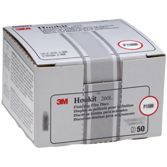 3M™ Hookit™ Finishing Film Abrasive Disc 260L 00911, 3 in, P600, 50 Discs/Carton, 4 Cartons/Case