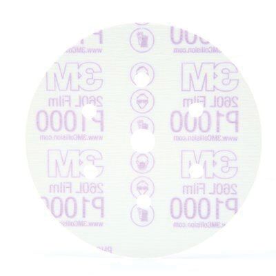 3M 01134 260L Series Dust Free Abrasive Disc, 6 in Dia, P1200 Grit, Hook and Loop, Red/White - part 1134