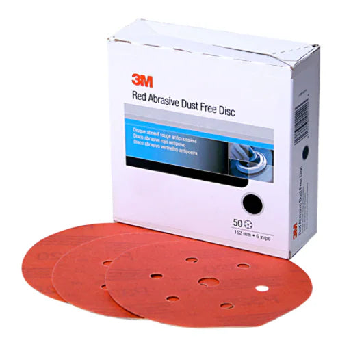 3M™ Hookit™ Red Abrasive Disc Dust Free, 01147, 6 in, P80, 50 discs per carton, 6 cartons per case