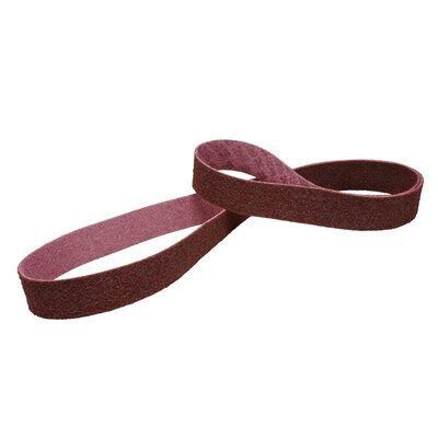 3M Scotch-Brite™ 13945 SC-BL Series Non-Woven Surface Conditioning Belt, 2 in W x 132 in L, Medium Grade, Maroon - part 13945