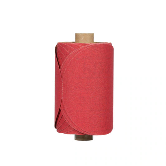 3M™ Red Abrasive PSA Disc, 01608, 5 in, P120, 100 discs per roll, 6 rolls per case