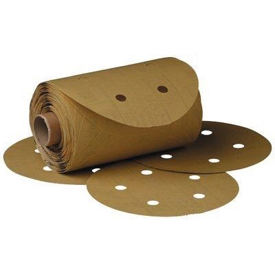 3M 01635 216U Series Dust Free Abrasive Disc Roll, 6 in Dia, P320 Grit, PSA, Gold - part 1635