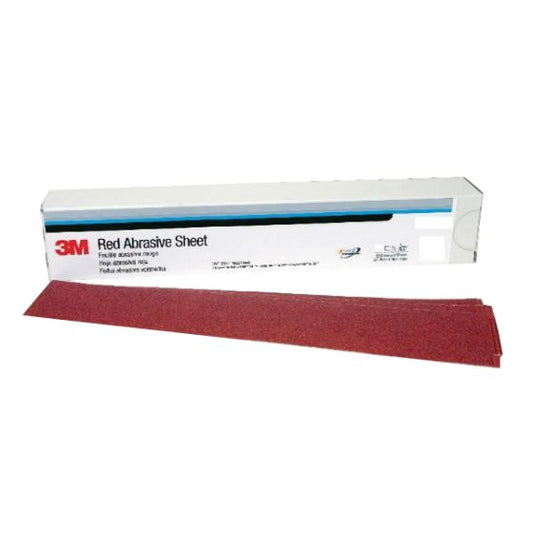 3M 01679 316U Series Abrasive Sheet, 2-3/4 in W x 16-1/2 in L, 80 Grit, Coarse Grade, Red, Dry - part 1679