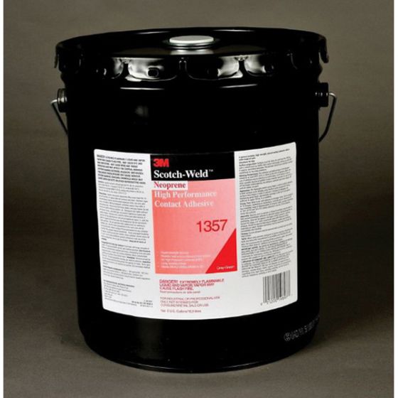 3M Scotch-Weld™ 19897 1357 Series High Performance Contact Adhesive, 5 gal Pail, Liquid, Gray/Green, 30 min Curing - part 19897