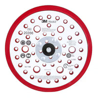 3M Xtract™ Low Profile Back-up Pad, 20356, 6 in x 3/8 in x 5/16 in-24 External, 52 Holes, Red Foam, 10 ea/Case