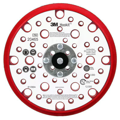 3M Xtract™ Low Profile Back-up Pad, 20465, 152 mm x 9.52 mm x 15.8 mm, External 53 Holes Red Foam, 10 ea/Case