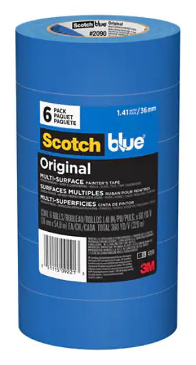 ScotchBlue™ Original Painter's Tape 2090-36AP6, 1.41 in x 60 yd (36mm x 54,8m), 6 rolls/pack