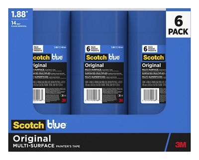 ScotchBlue™ Original Painter's Tape 2090-48SC6, 1.88 in x 60 yd (48 mm x 54.8 m), 6 rolls/pack