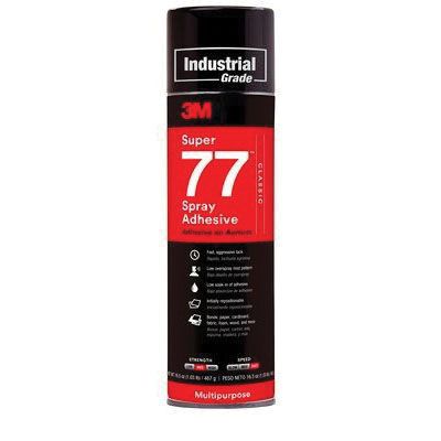 3M Super 77™ 21210 Multi-Purpose Spray Adhesive, 24 fl-oz Aerosol Can, Liquid, Clear, 30 min Curing - part 21210