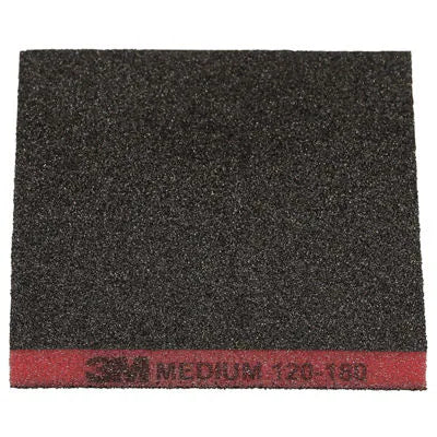 3M™ Two-Sided Sanding Sponge 23808, 124 mm x 98 mm (4.8 in x 3.8 in), Medium 120-180, Red, 20 Ea / Carton, 9 Cartons / Case