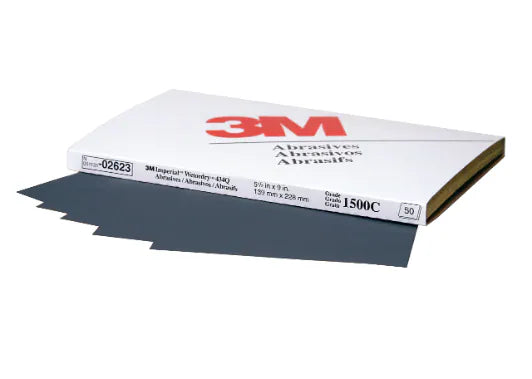 3M™ Wetordry™ Abrasive Sheet, 02623, 1500, heavy duty, 5 1/2 in x 9 in, 50 sheets per carton, 5 cartons per case