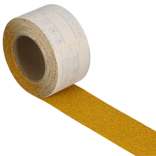 3M™ Hookit™ Gold Sheet Roll 02768, 80D, 2-3/4 in x 13.1 yd (70 mm x 12 m), 5/Case