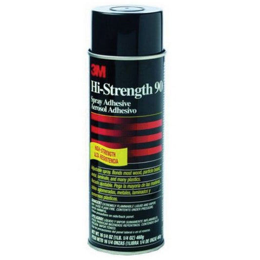 3M 30023 90-24 Series High Strength Spray Adhesive, 24 oz Aerosol Can, Aerosol, Clear, 10 min Curing - part 30023