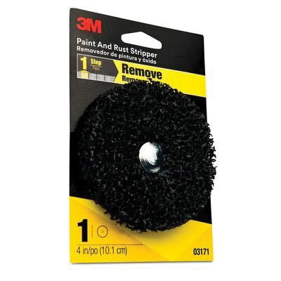 3M 03171 Paint and Rust Stripper, 4 in Dia, Coarse Grade, Black - part 3171