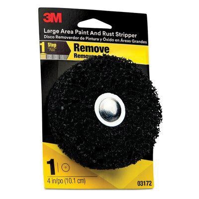 3M 03172 Large Area Paint and Rust Stripper, 4 in Dia, Coarse Grade, Black - part 3172