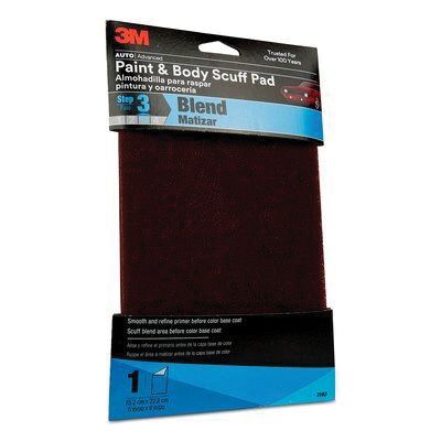 3M 03193 Paint and Body Scuff Pad, 6 in W x 9 in L, Fine, Maroon - part 3193