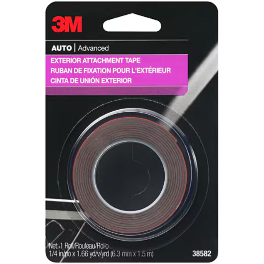 3M™ Exterior Attachment Tape, 38582, 1/4 in x 5 ft, 24 per case