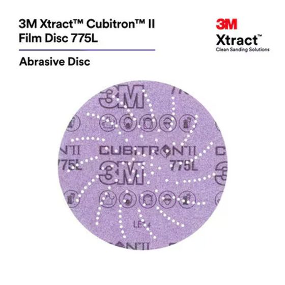 3M Xtract Cubitron II Film Disc 775L, 320+ 3MIL, 6 in, Die 600LG, 50/Carton, 250 - part 47082