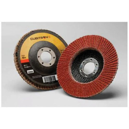 3M Cubitron II Flap Disc 967A, 40+, T29 Quick Change Metal, 4-1/2 in x 5/8"-11, - part 55620