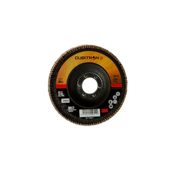 3M Cubitron II Flap Disc 967A, 40+, T27, 4-1/2 in x 7/8 in, Giant, 10 ea/Case - part 55635