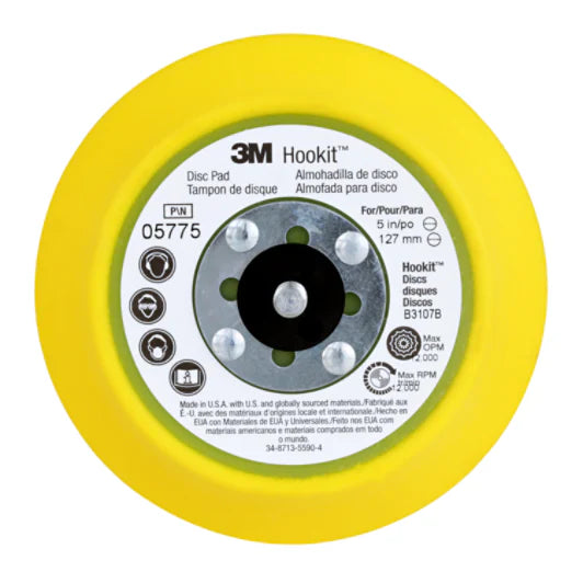 3M™ Hookit™ Disc Pad 05775, 5 in x 3/4 in 5/16-24 External, 10 ea/Case
