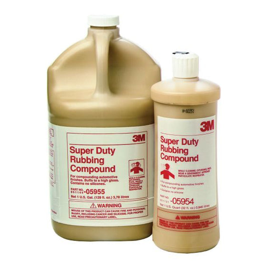 3M 05955 Super Duty Rubbing Compound, 1 gal Bottle, Brown, Liquid, Super Duty, Compound - part 5955