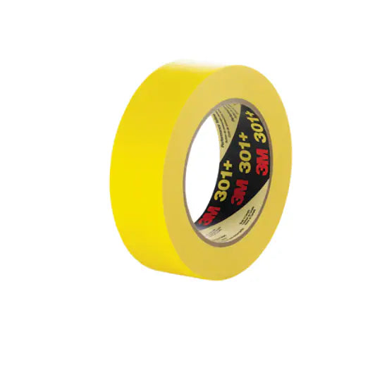 3M™ Performance Yellow Masking Tape 301+, 24 mm x 55 m, 6.3 mil, 36 Roll/Case