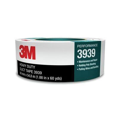 3M 06975 3939 Series Heavy Duty Duct Tape, 54.8 m x 48 mm, 9 mil THK, Silver - part 6975