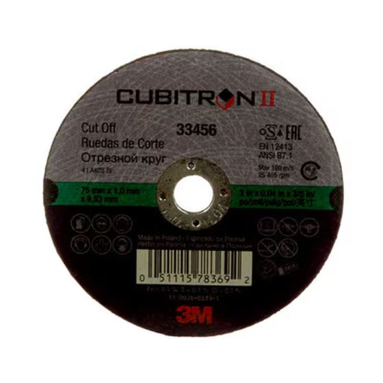 3M Cubitron 3 Cut-Off Wheel, 90031, 60+, T1, 3 in x 0.035 in x 3/8 in (75 x 0.9 - part 90031
