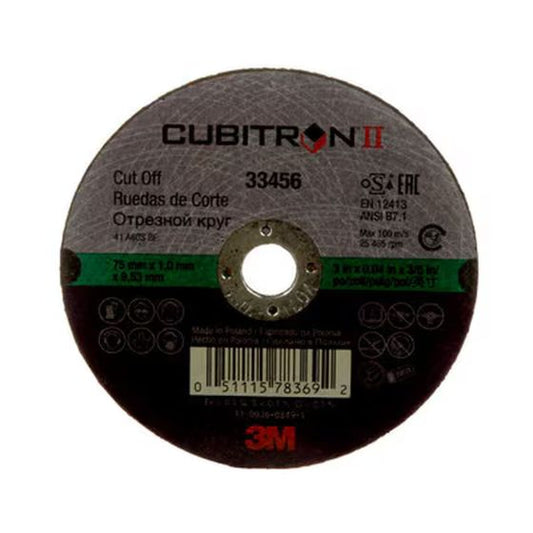 3M Cubitron 3 Cut-Off Wheel, 90031, 60+, T1, 3 in x 0.035 in x 3/8 in (75 x 0.9 - part 90031