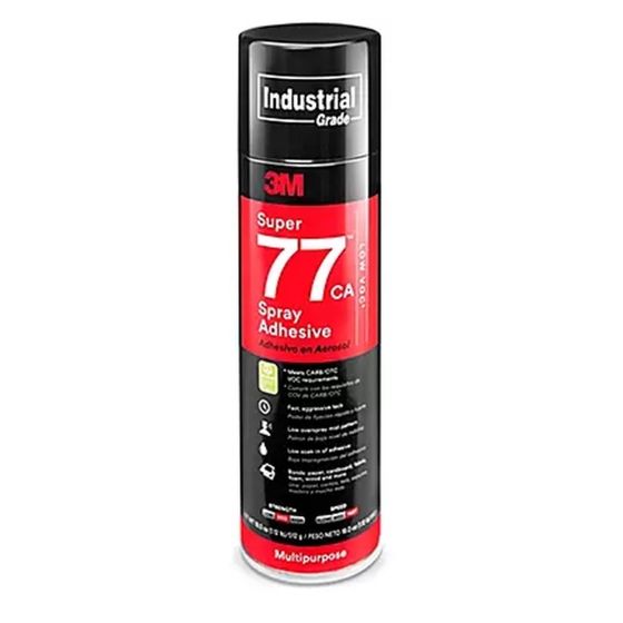 3M Super 77 CA Multipurpose Spray Adhesive, Low VOC <25%, Clear, 24 fl oz (Net W - part 97956