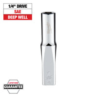 Milwaukee 1/4" Drive 1/4" SAE Deep Socket with FOUR FLAT™ Sides — 45-34-9014